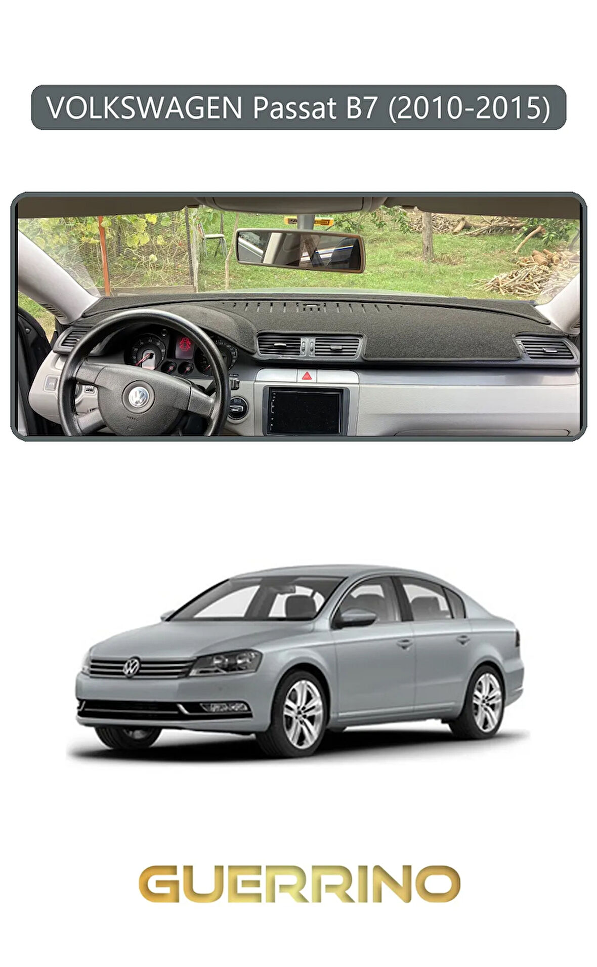 VOLKSWAGEN Passat B7 (2010-2015)TORPİDO KORUMA HALISI GRİ KENAR