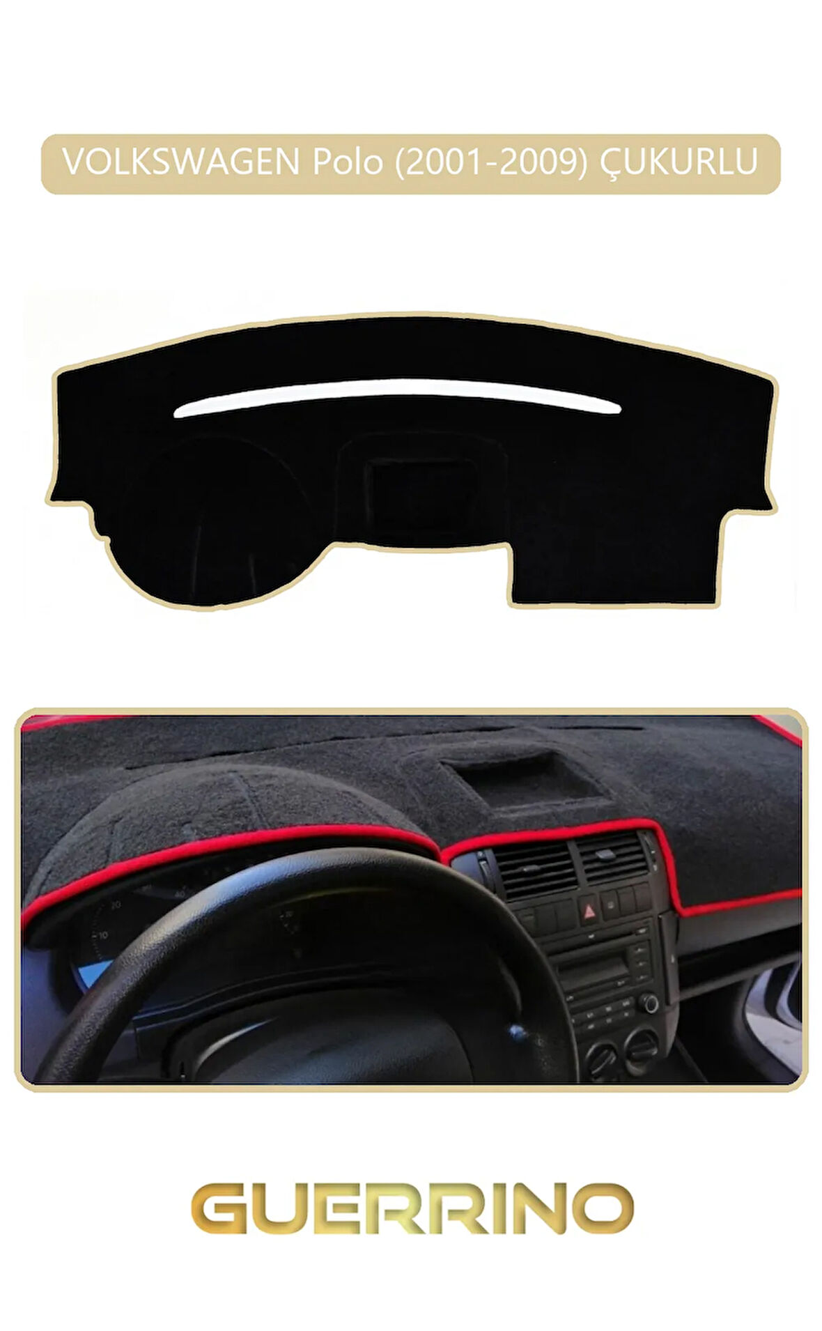 VOLKSWAGEN Polo (2001-2009) ÇUKURLUTORPİDO KORUMA HALISI BEJ KENAR