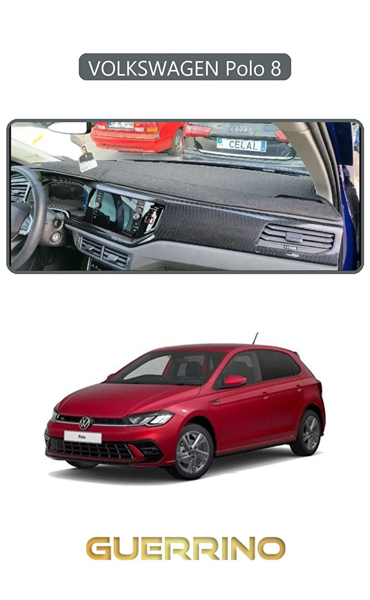 VOLKSWAGEN Polo 8TORPİDO KORUMA HALISI GRİ KENAR