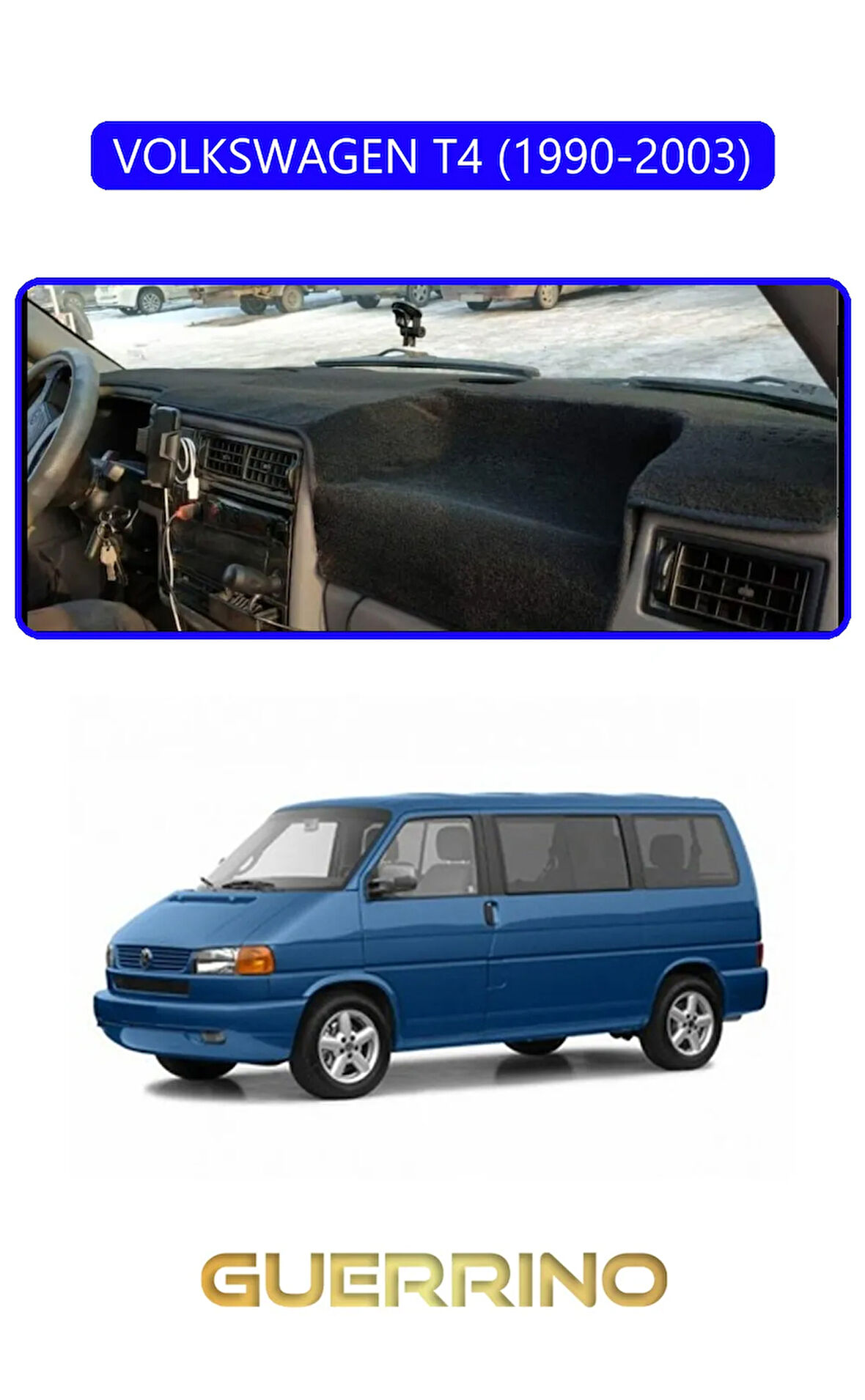 VOLKSWAGEN T4 (1990-2003)TORPİDO KORUMA HALISI MAVİ KENAR