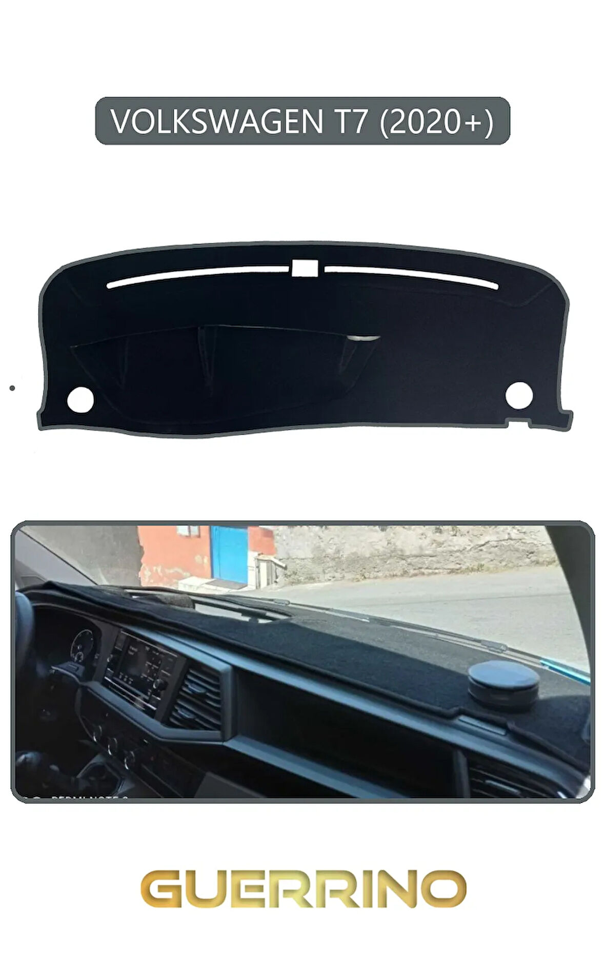 VOLKSWAGEN T7 (2020+)TORPİDO KORUMA HALISI GRİ KENAR