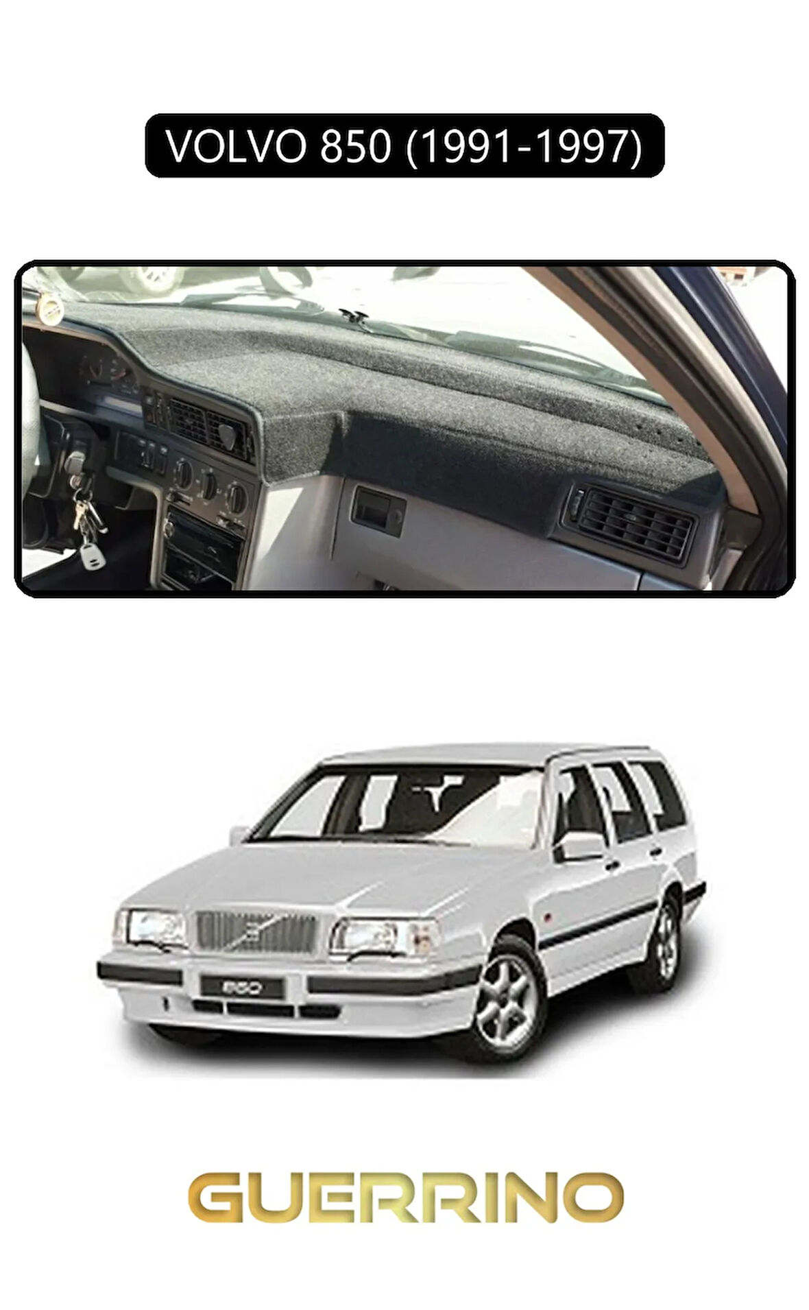 VOLVO 850 (1991-1997)TORPİDO KORUMA HALISI SİYAH KENAR