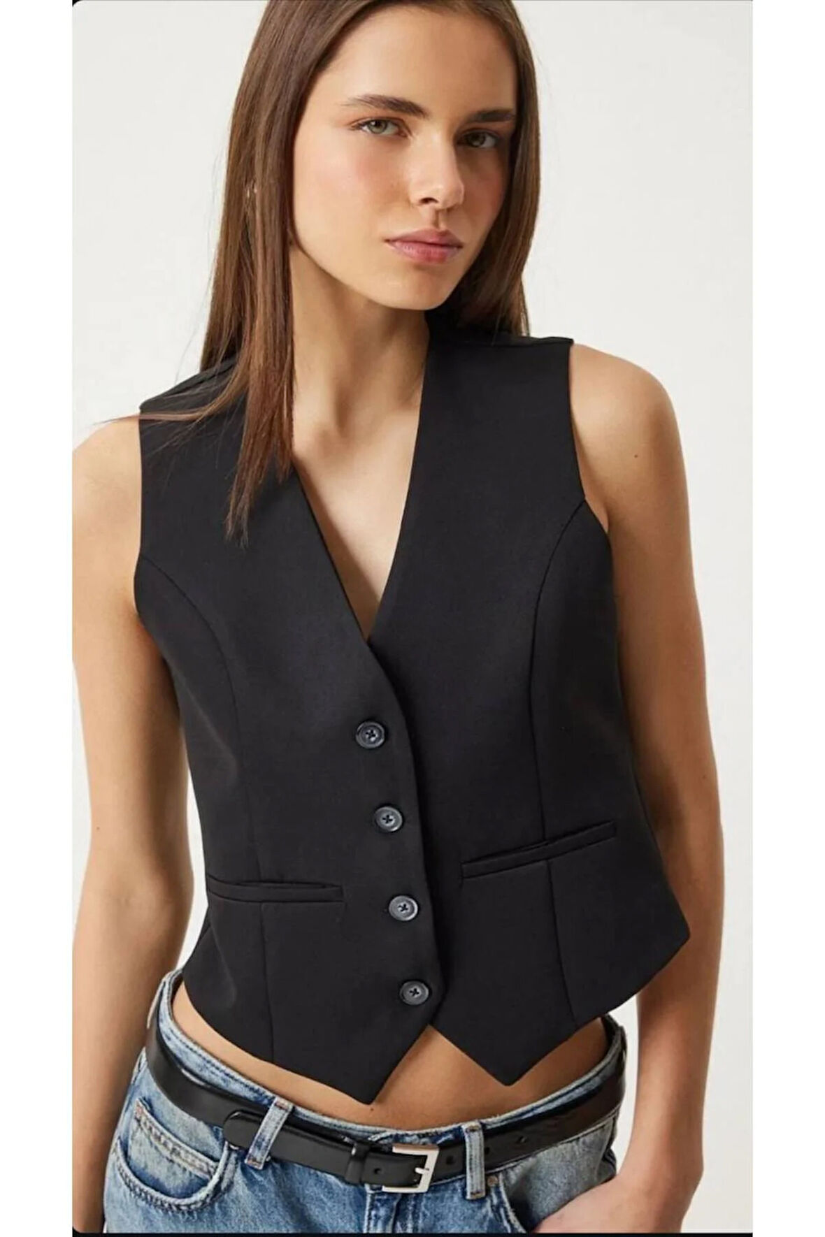 Astarlı V Yaka Kadın Yelek