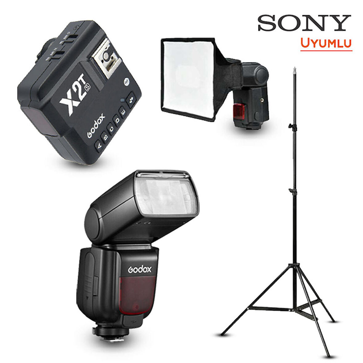 Godox TT685II-S Sony Flaş Full Set (Tepe Flaş + Tetikleyici + Tripod + Softbox)