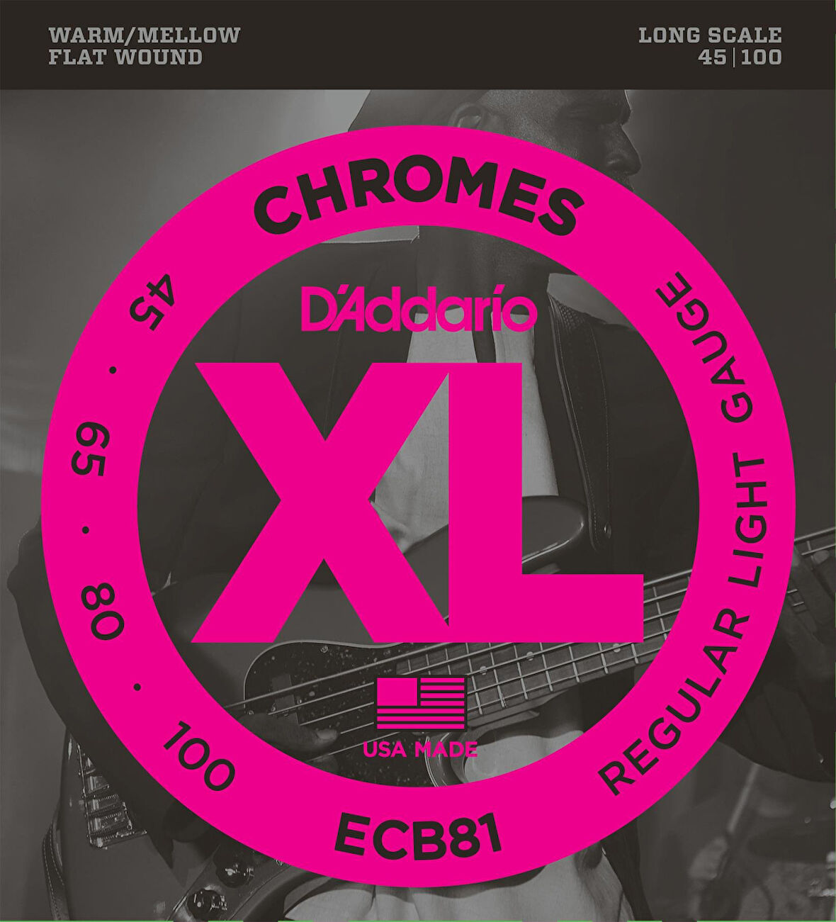 DADDARIO ECB81 BASS GİTAR TEL SETİ, CHROMES, REGULAR LIGHT
