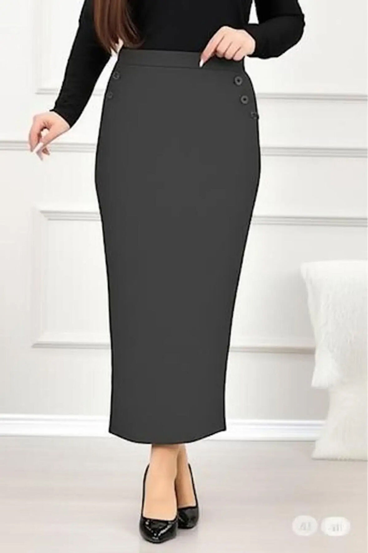 CEPLİ (DÜGME DETAYLI 93-94cm) KALEM ETEK