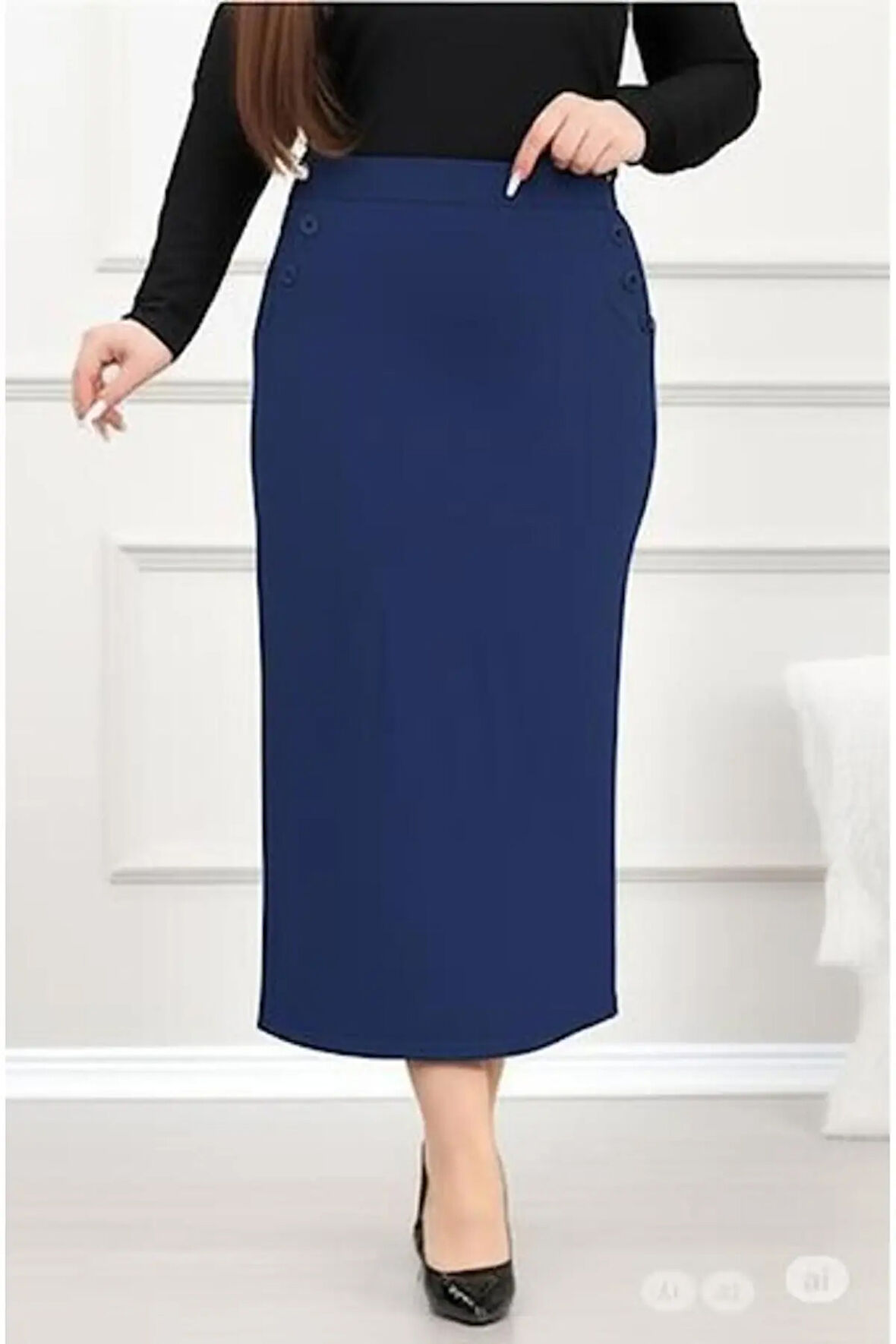 CEPLİ (DÜGME DETAYLI 93-94cm) KALEM ETEK