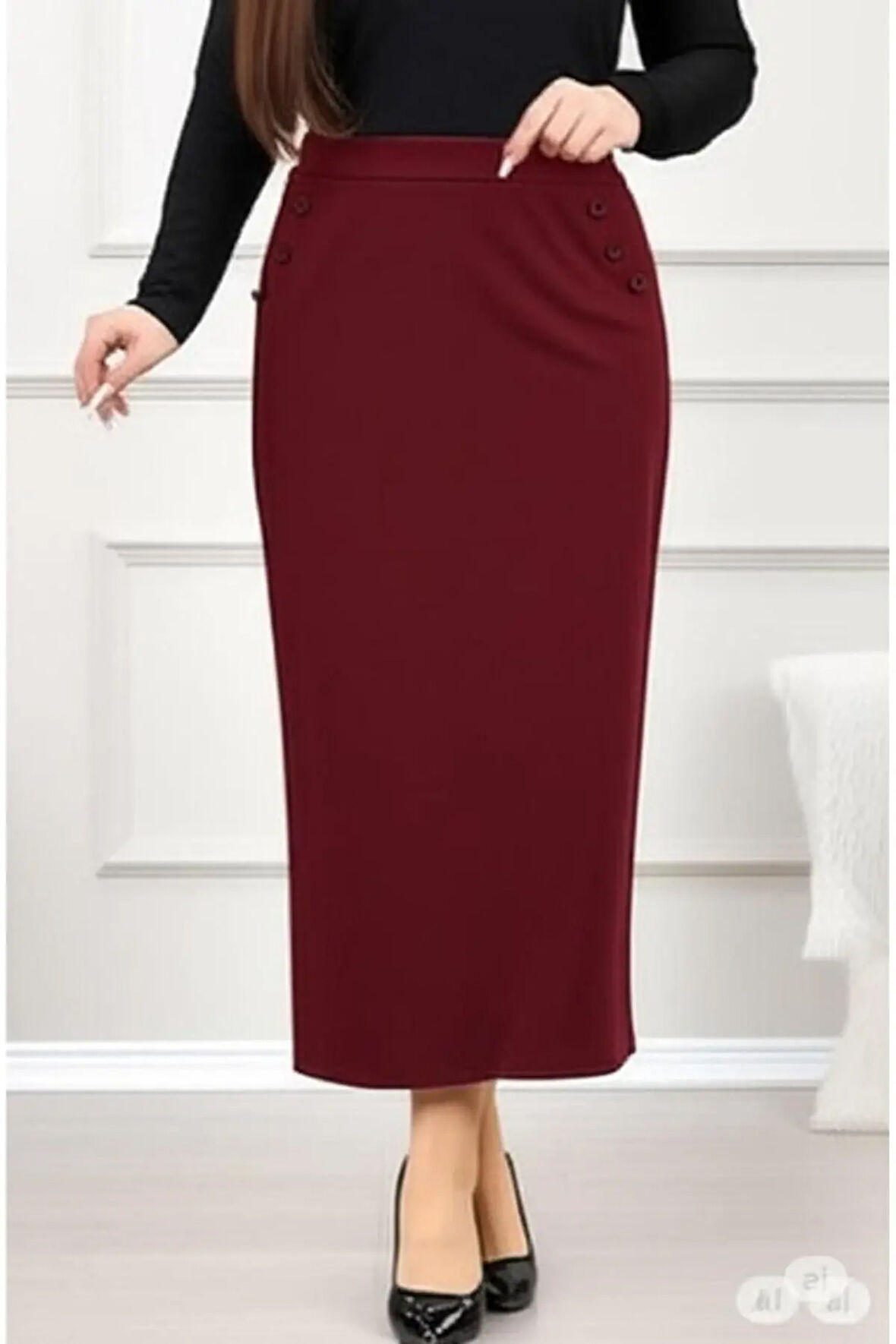 CEPLİ (DÜGME DETAYLI 93-94cm) KALEM ETEK