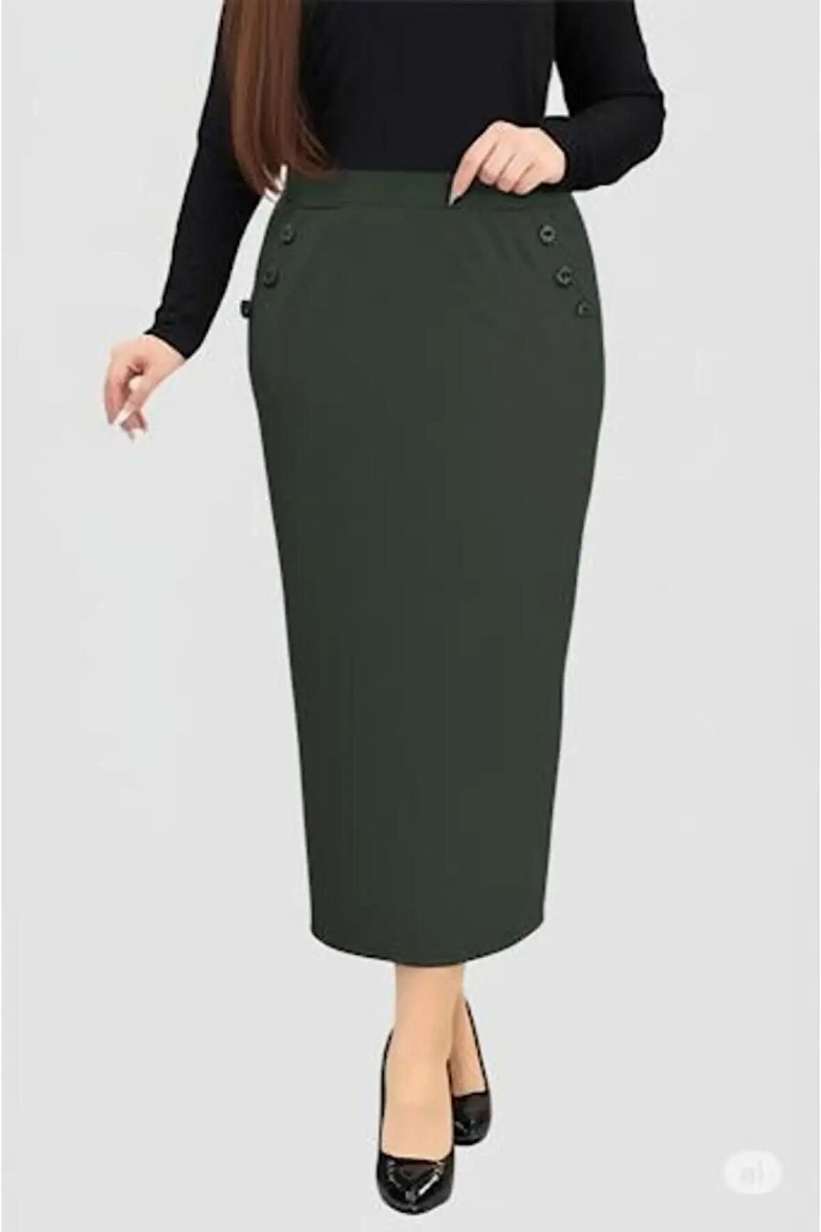 CEPLİ (DÜGME DETAYLI 93-94cm) KALEM ETEK