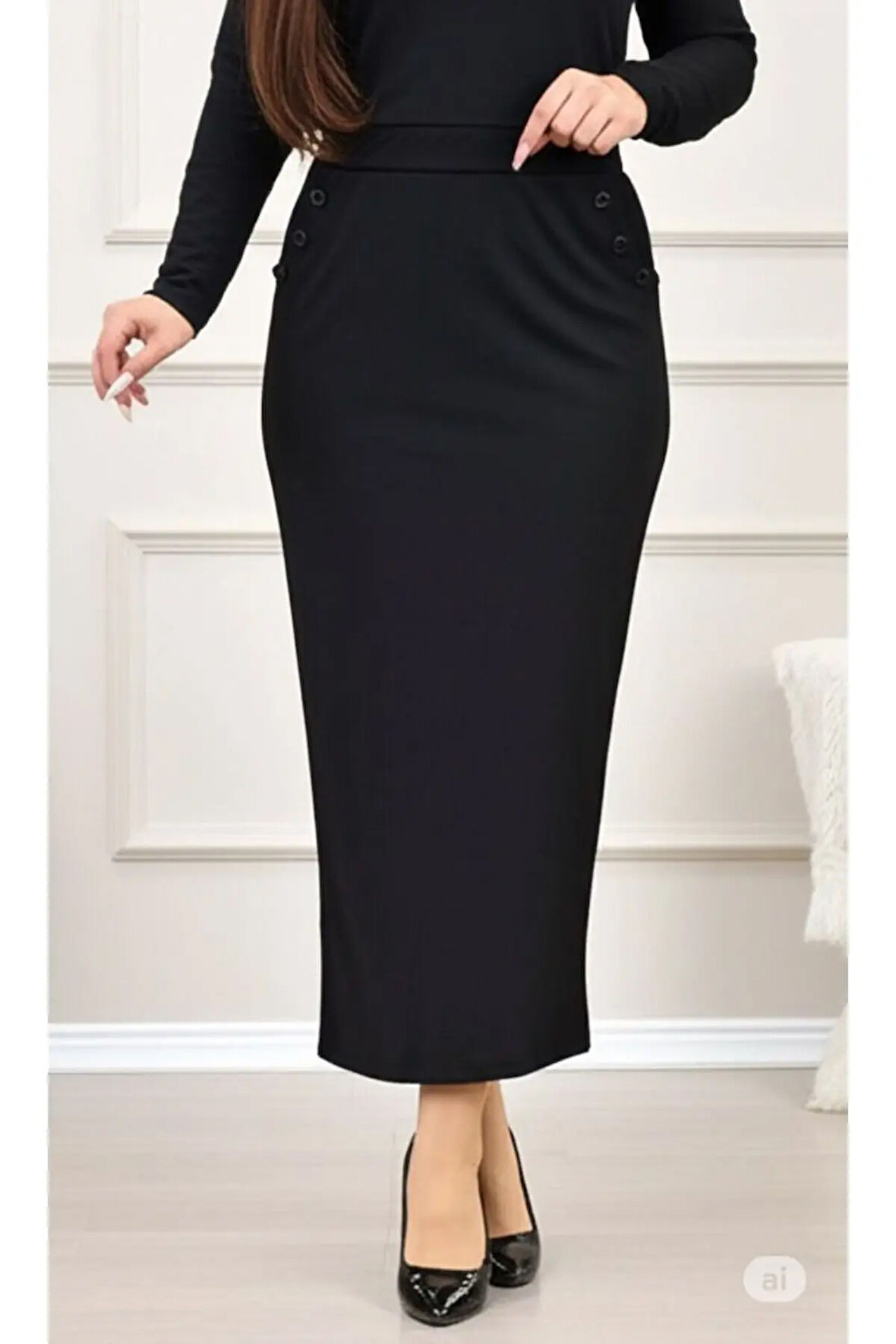 CEPLİ (DÜGME DETAYLI 93-94cm) KALEM ETEK