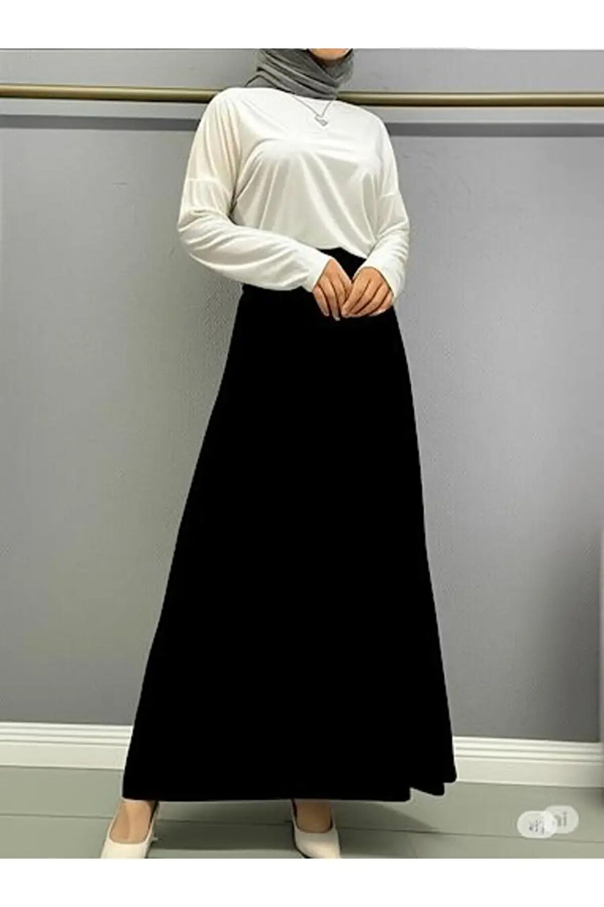 SCUBA KREP BEL LASTİKLİ KLOŞ ETEK(93-94CM UZUNLUK)