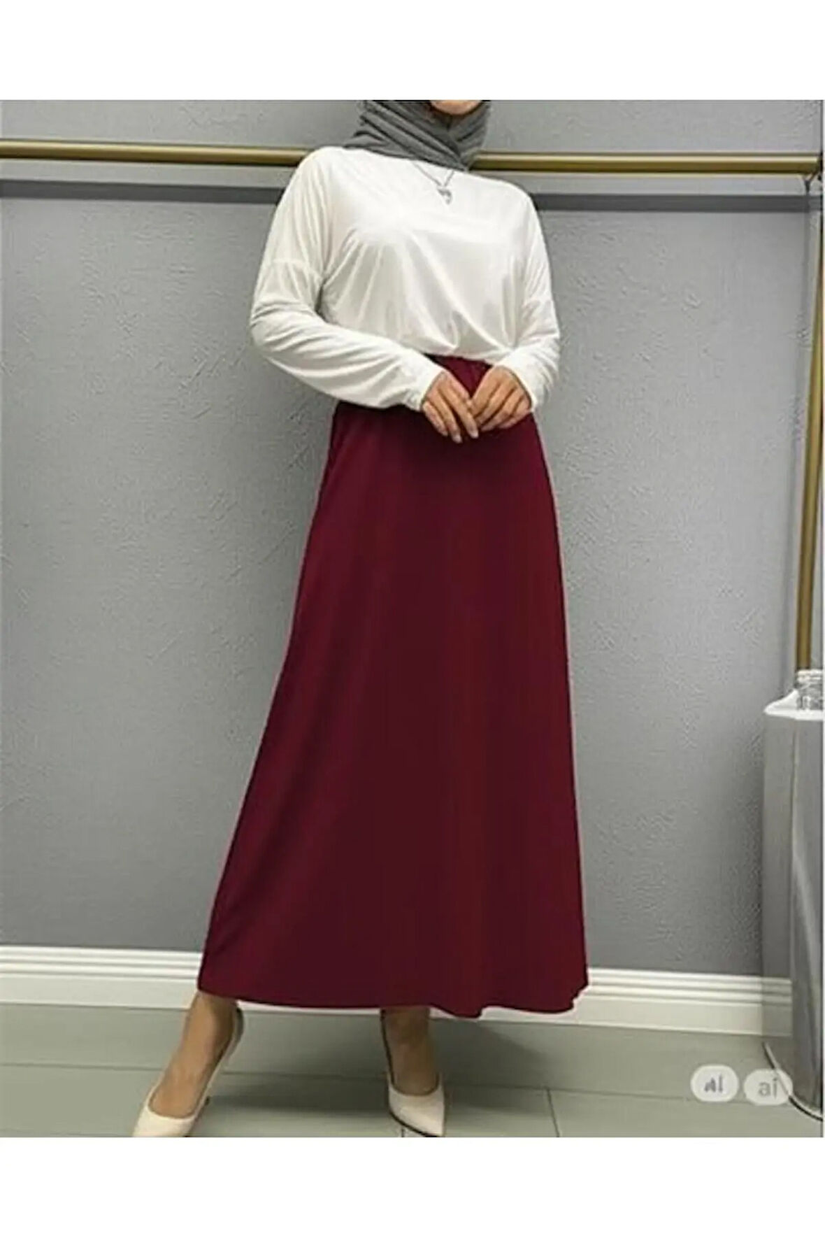 SCUBA KREP BEL LASTİKLİ KLOŞ ETEK(93-94CM UZUNLUK)