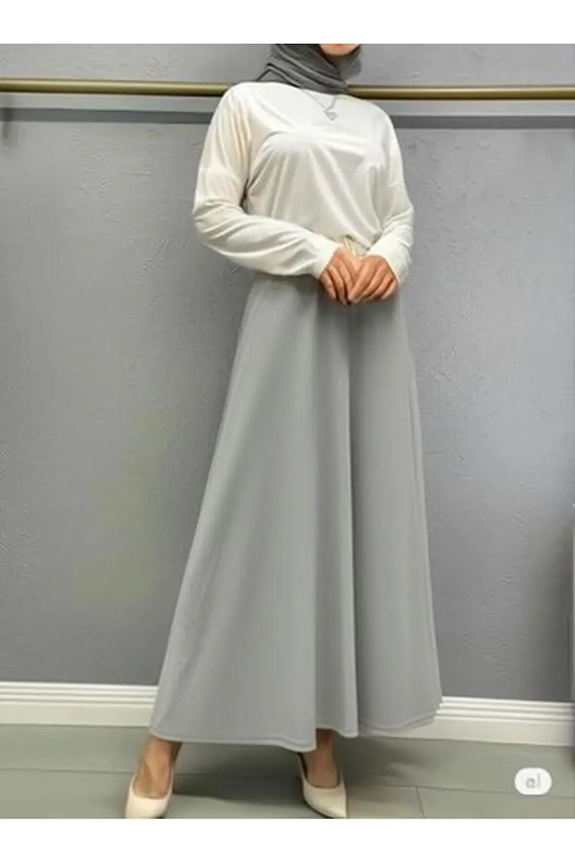 SCUBA KREP BEL LASTİKLİ KLOŞ ETEK(93-94CM UZUNLUK)