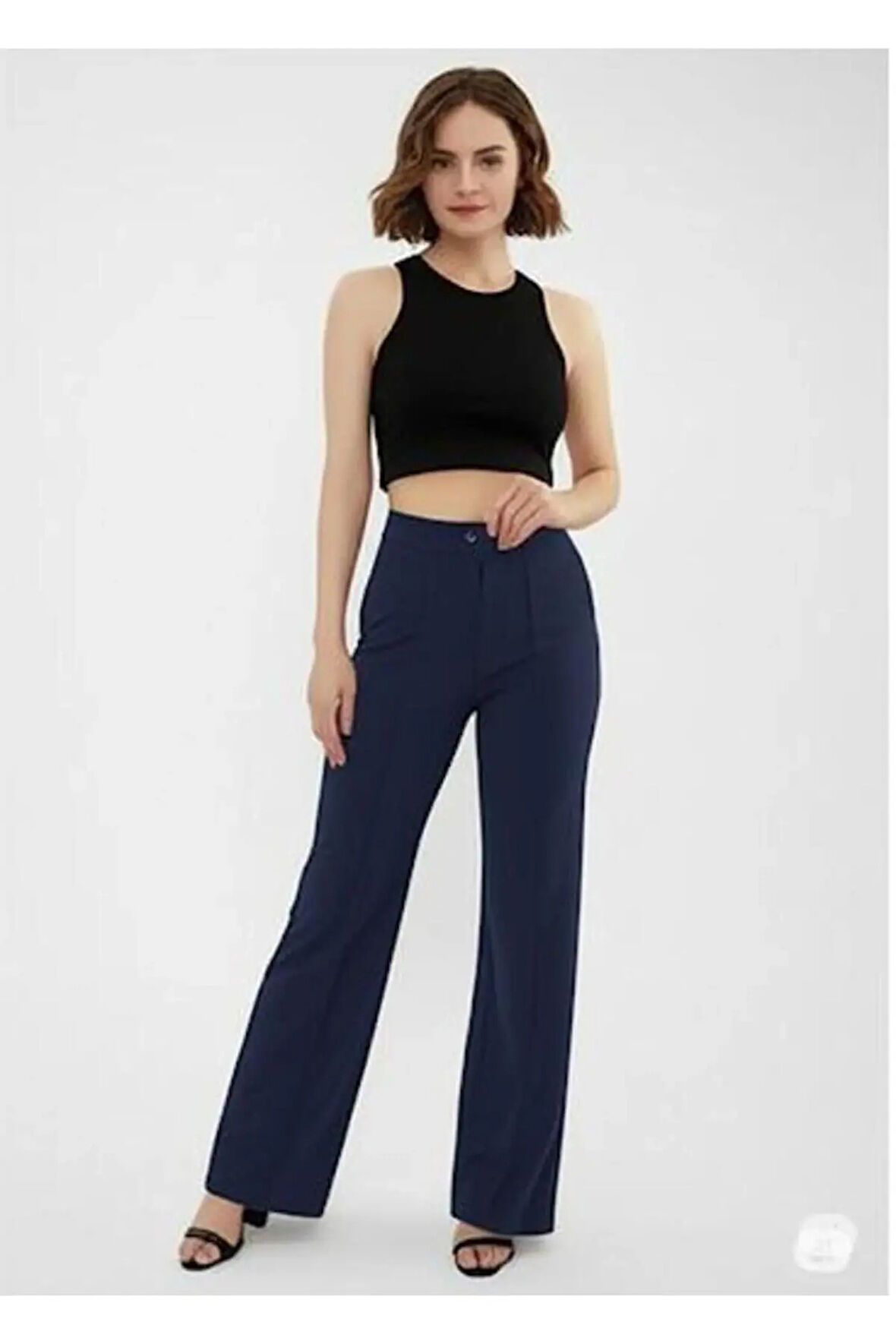 SCUBA KREP ÖNÜ ÇIMALI PALAZZO PANTOLON