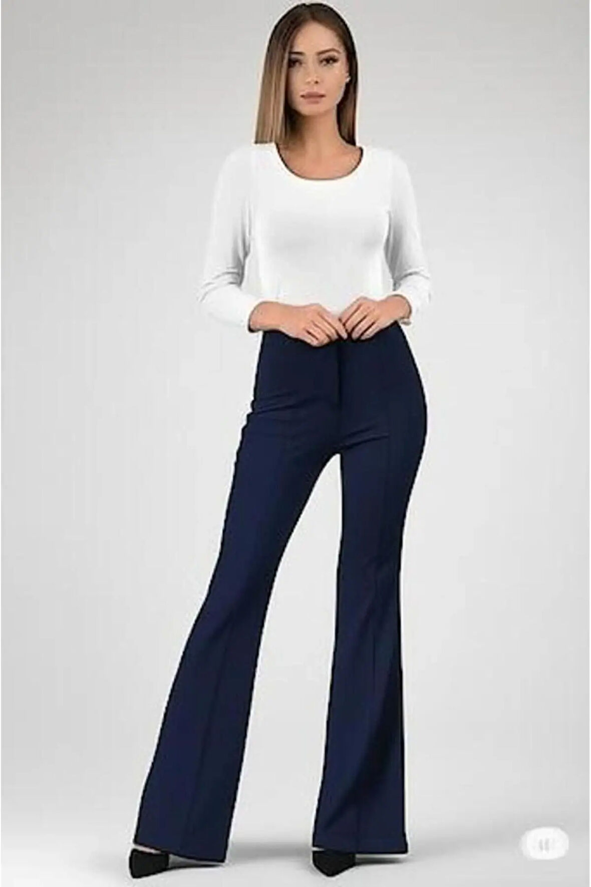 SCUBA KREP ÖNÜ ÇIMALI İSPANYOL PAÇA PANTOLON