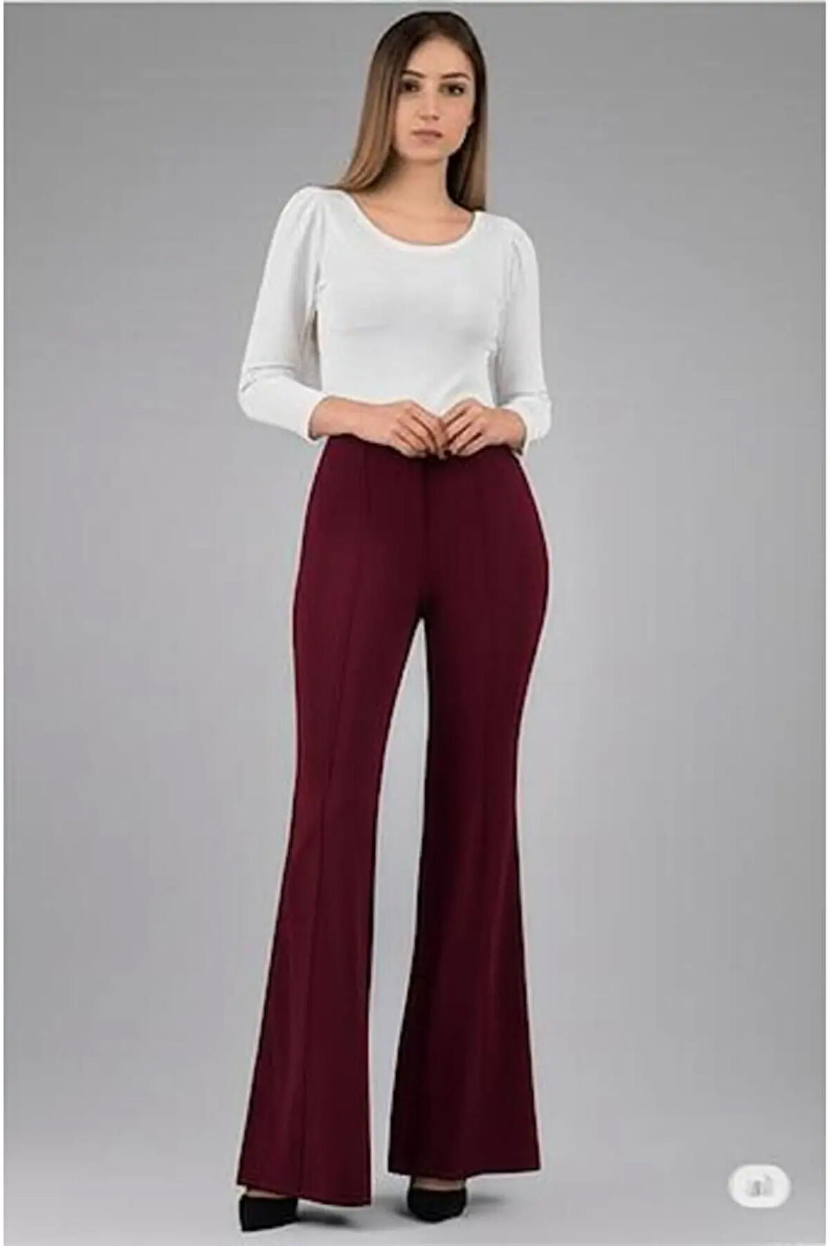 SCUBA KREP ÖNÜ ÇIMALI İSPANYOL PAÇA PANTOLON