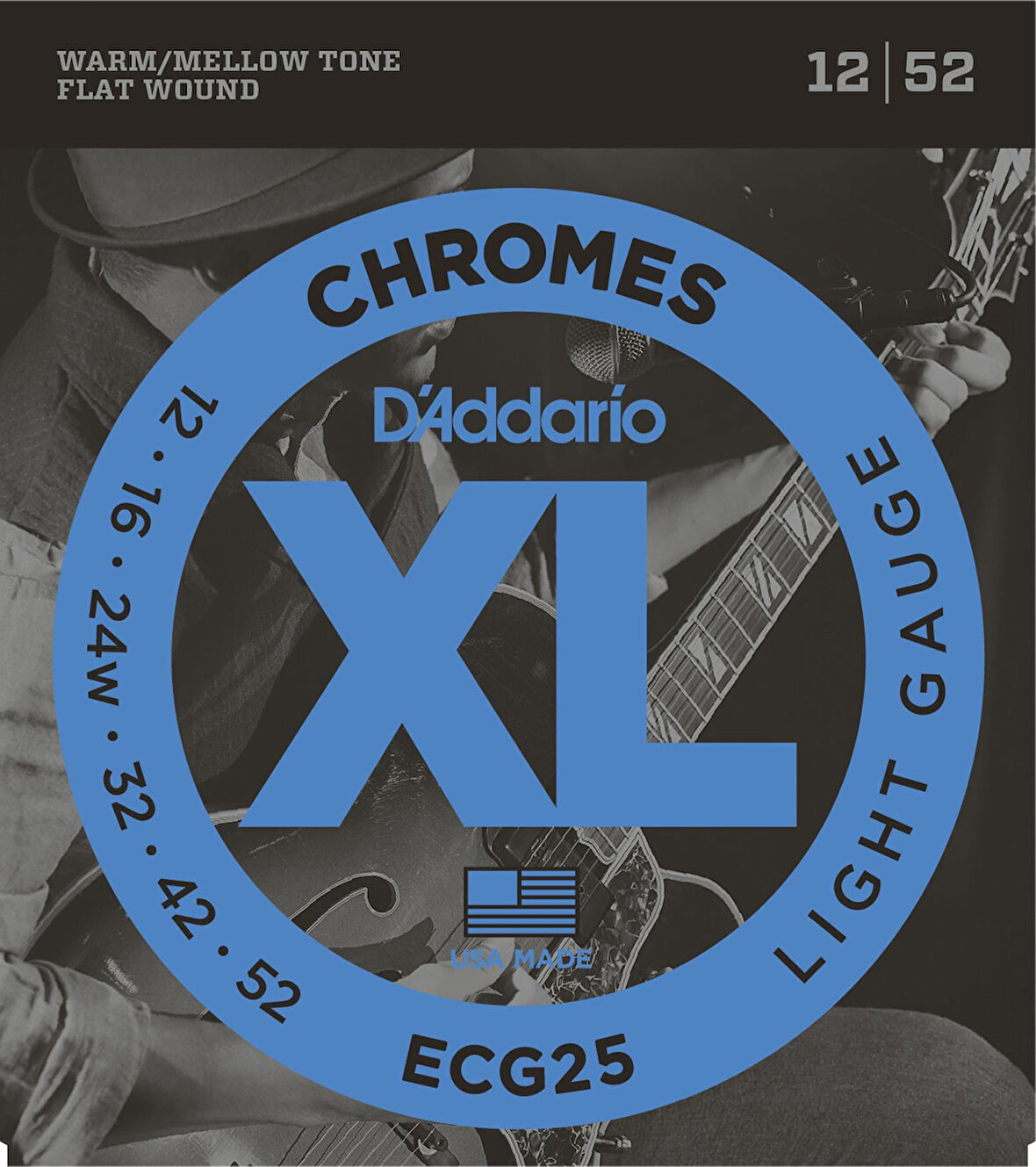 DADDARIO ECG25 ELEKTRO GİTAR TEL SETİ, CHROMES, 12-52, LIGHT