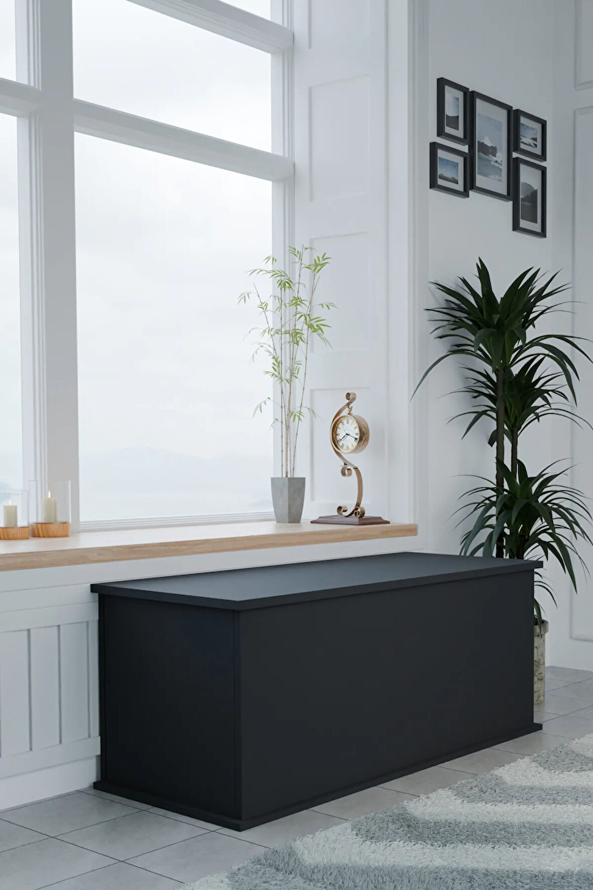 Çeyiz Sandığı Çok Amaçlı Saklama Kutusu Salon Antre Mobilyası Oyuncak Organizer Sandık 125x40 cm