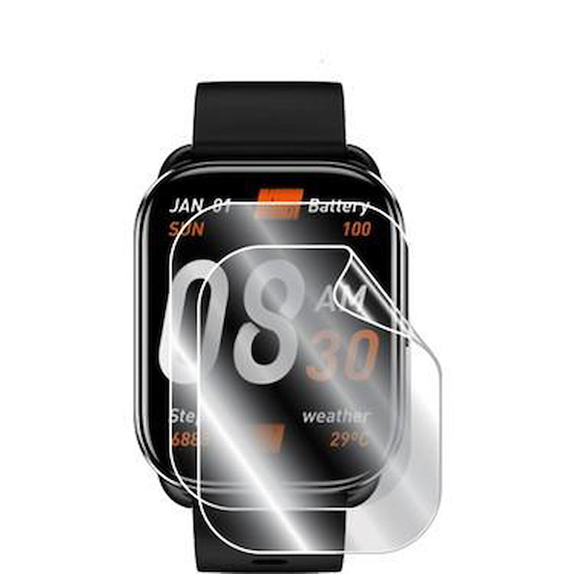 QCY Watch GS ile Uyumlu Hidrojel Nano Film Ekran Koruyucu (2 Adet)