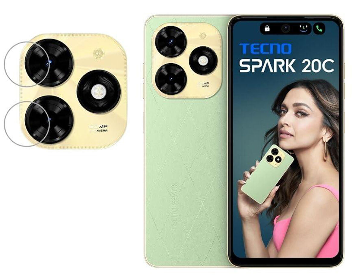 Tecno Spark 20C Esnek Nano Kamera Lens Koruyucu (1 Set)