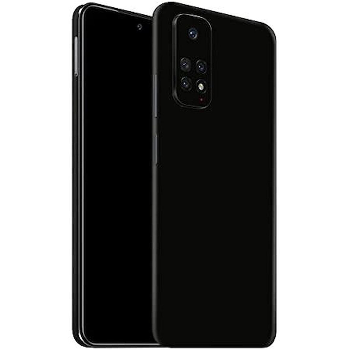 Redmi Note 11 Pro ile Uyumlu Deri Desenli Siyah Arka Kaplama