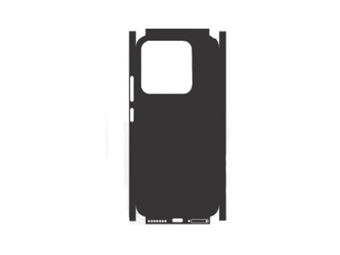Xiaomi 14 ile Uyumlu Deri Desenli Siyah Arka Kaplama