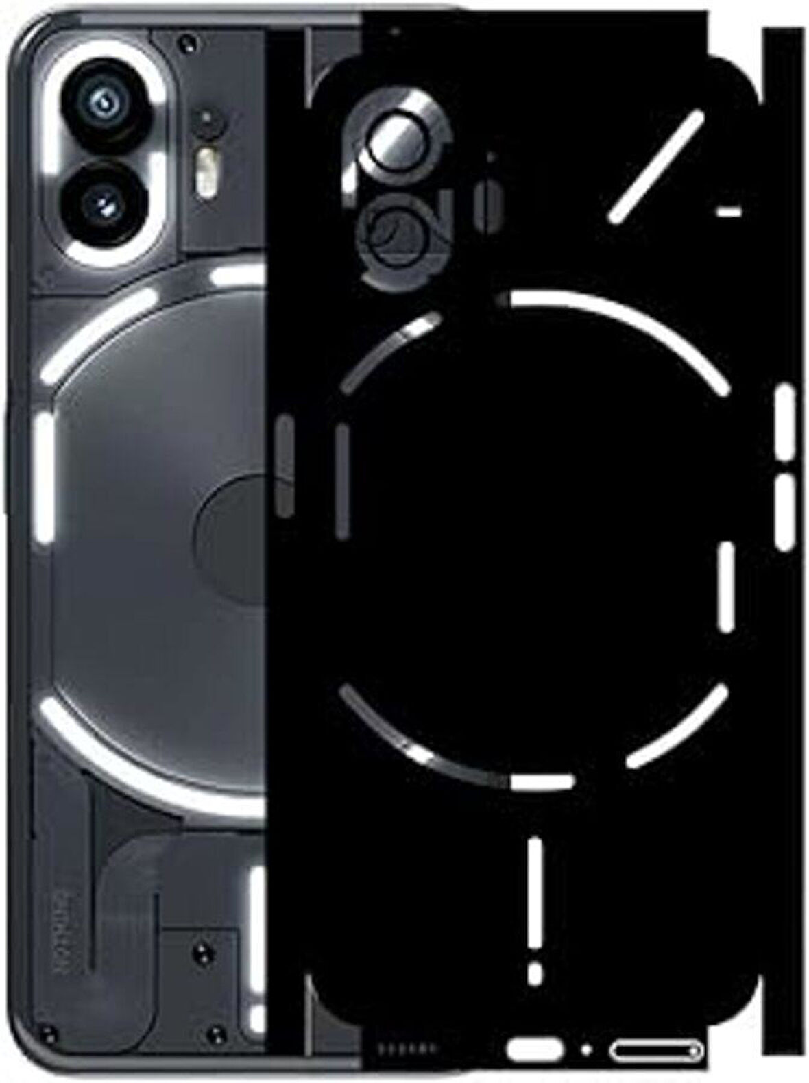 Nothing Phone 2 Mat Siyah Arka Kaplama