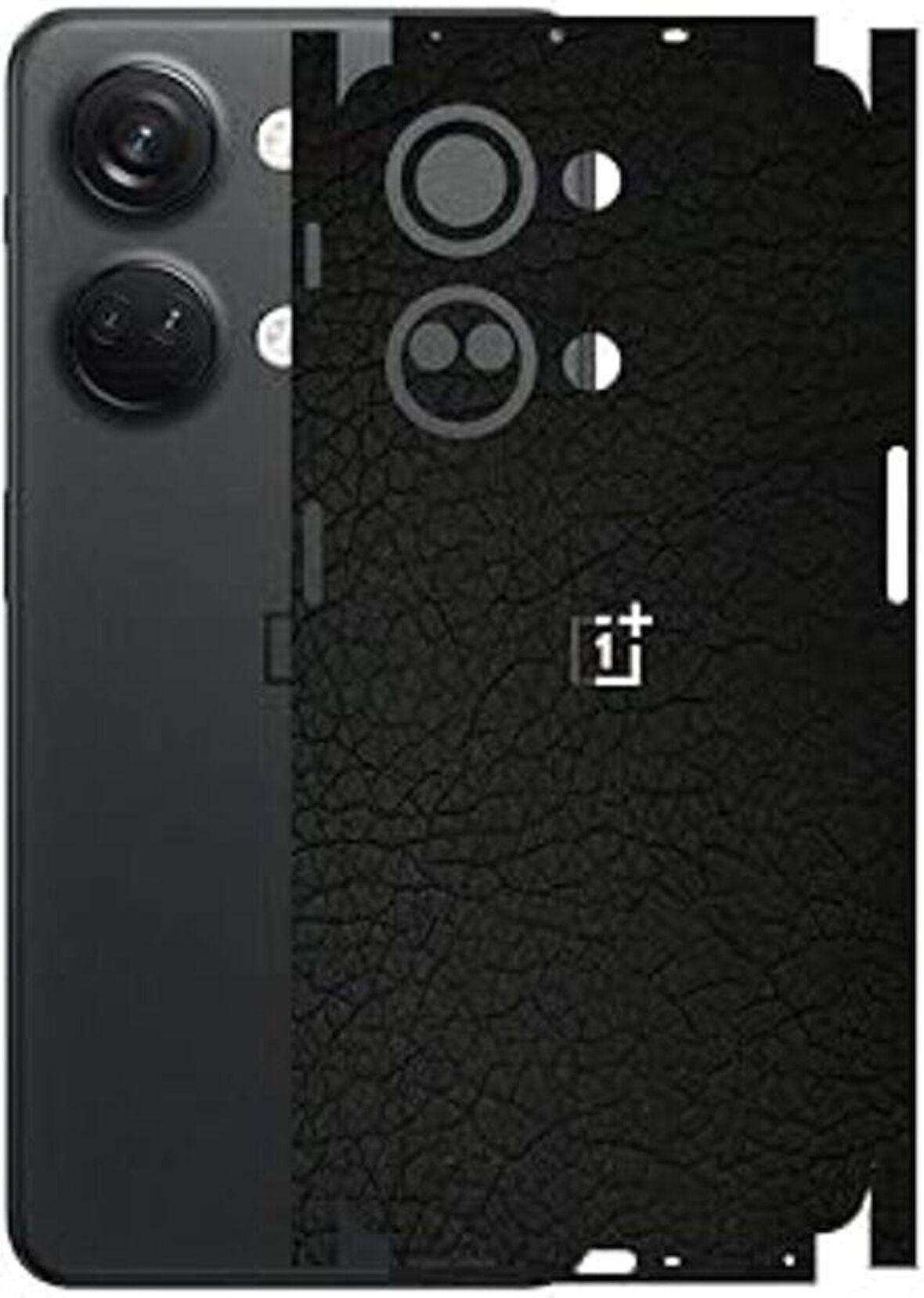 Oneplus Nord 3 ile Uyumlu Deri Desenli Siyah Arka Kaplama