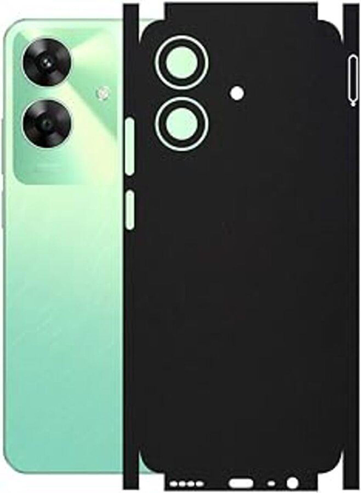 Realme Note 60 ile Uyumlu Mat Siyah Arka Kaplama