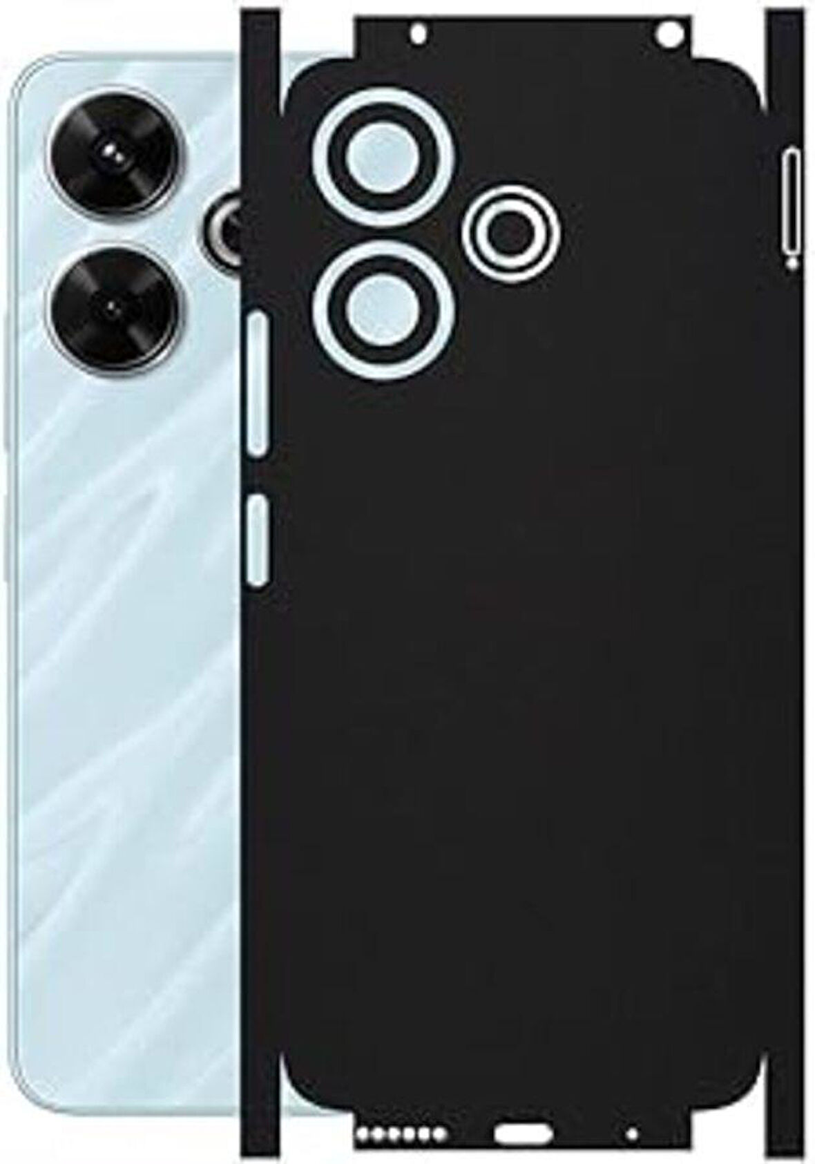 Redmi 13 ile Uyumlu Mat Siyah Arka Kaplama