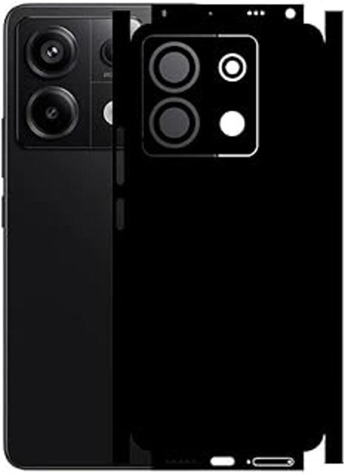 Redmi Note 13 Pro 5G ile Uyumlu Mat Siyah Arka Kaplama