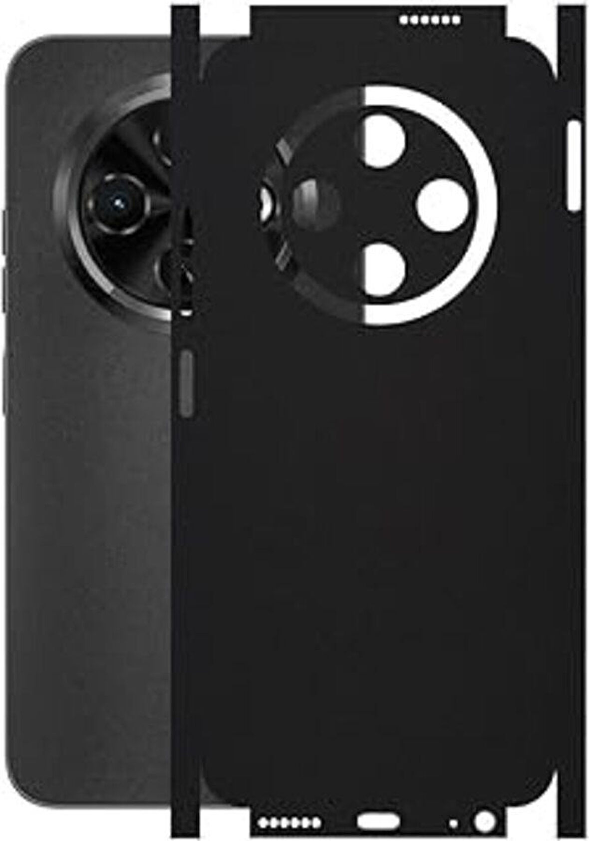 Tecno Spark 30C ile Uyumlu Mat Siyah Arka Kaplama