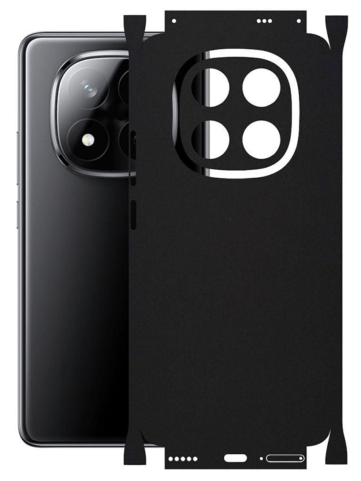Redmi Note 14 Pro Plus ile Uyumlu Mat Siyah Arka Kaplama