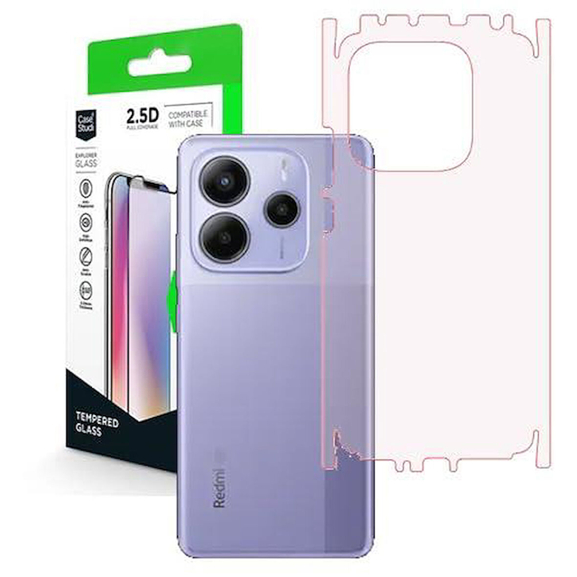 Redmi Note 14 ile Uyumlu MAT TPU Arka Kaplama 360