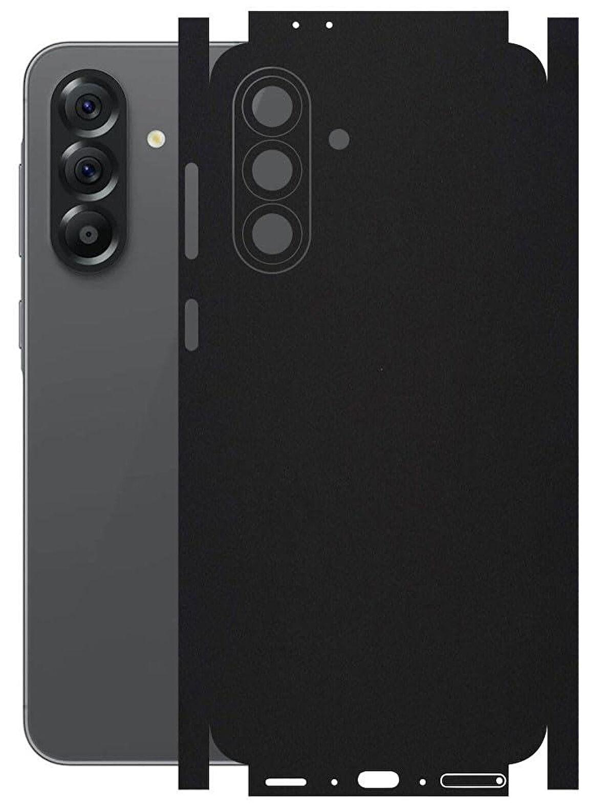 Samsung Galaxy A56 ile Uyumlu Mat Siyah Arka Kaplama