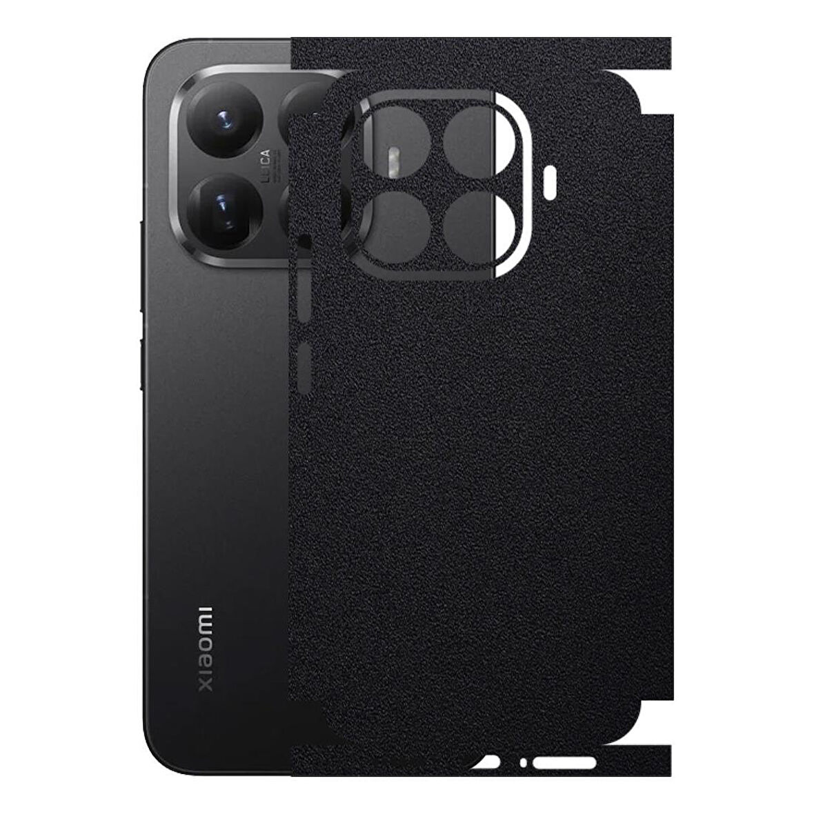 Xiaomi 15T Pro ile Uyumlu 360 Arka Kaplama  Deri Desenli Siyah