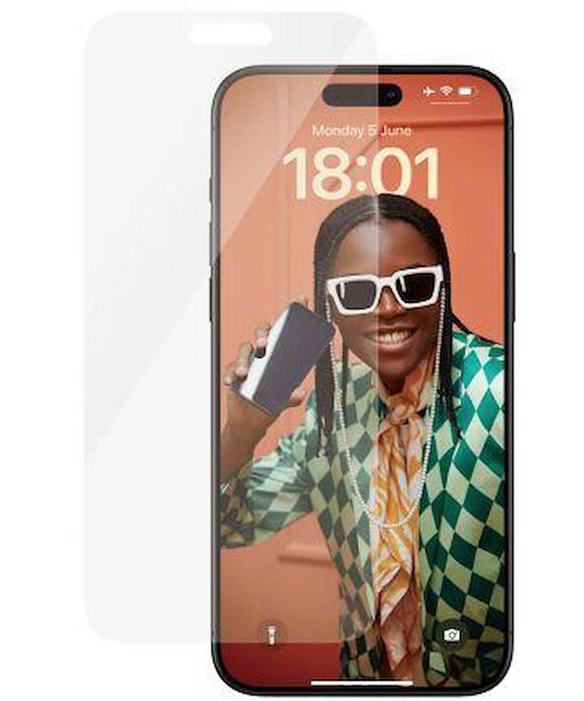 Iphone 15 ile Uyumlu Şeffaf Esnek Nano Cam Ekran Koruyucu(Island Ada Açık Model)