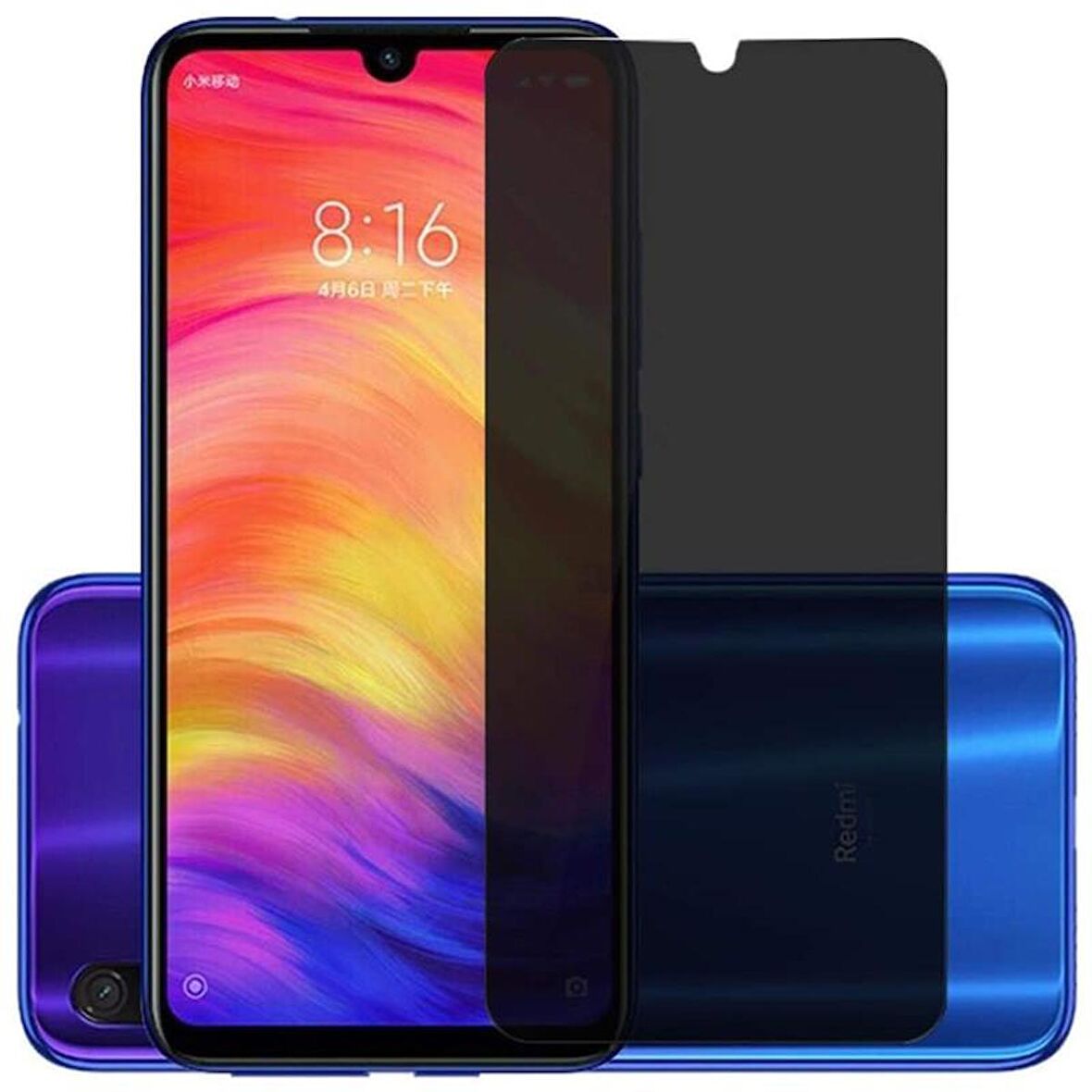 Redmi Note 8 ile Uyumlu HAYALET(Privacy) Esnek 9H Nano Kırılmayan Ekran Koruyucu