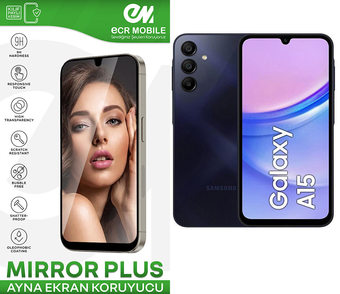 Samsung Galaxy A15 Esnek Ayna(Mirror) 9H Nano Ekran Koruyucu