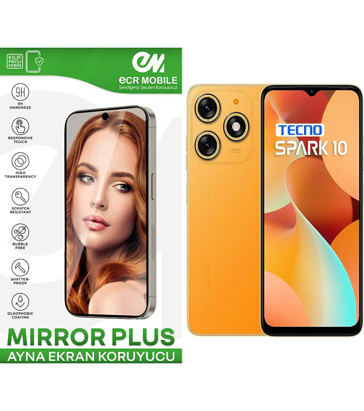 Tecno Spark 10 Esnek Ayna(Mirror) 9H Nano Ekran Koruyucu