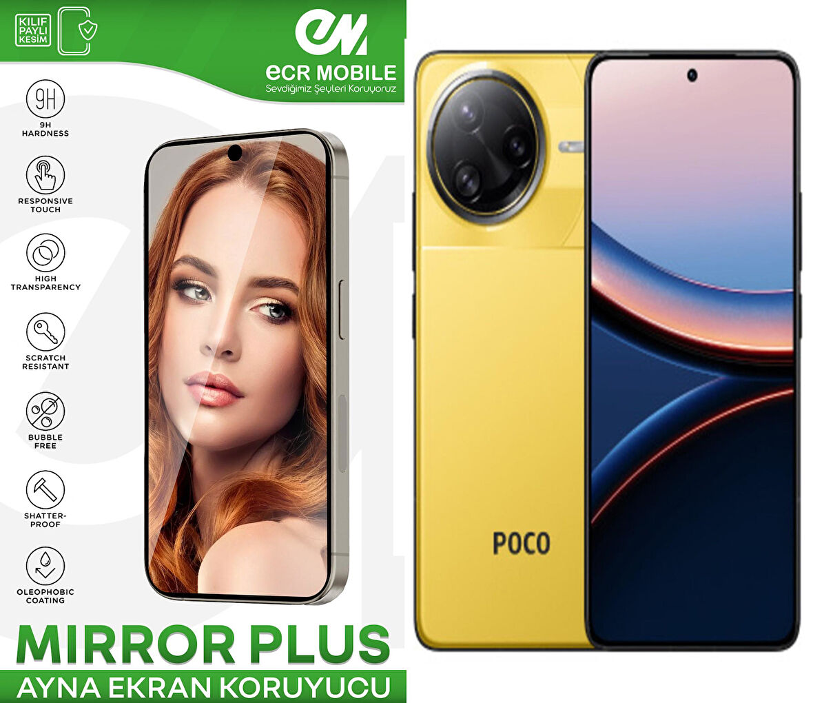 Poco F7 Ultra ile Uyumlu Esnek Ayna(Mirror) 9H Nano Ekran Koruyucu