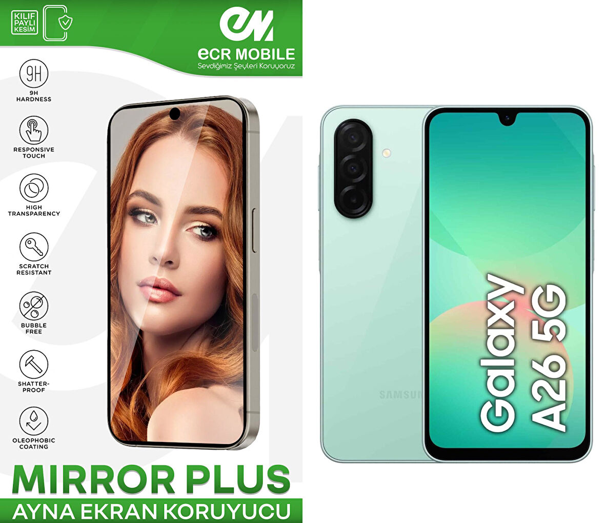 Samsung Galaxy A26 5G ile Uyumlu Esnek Ayna(Mirror) 9H Nano Ekran Koruyucu