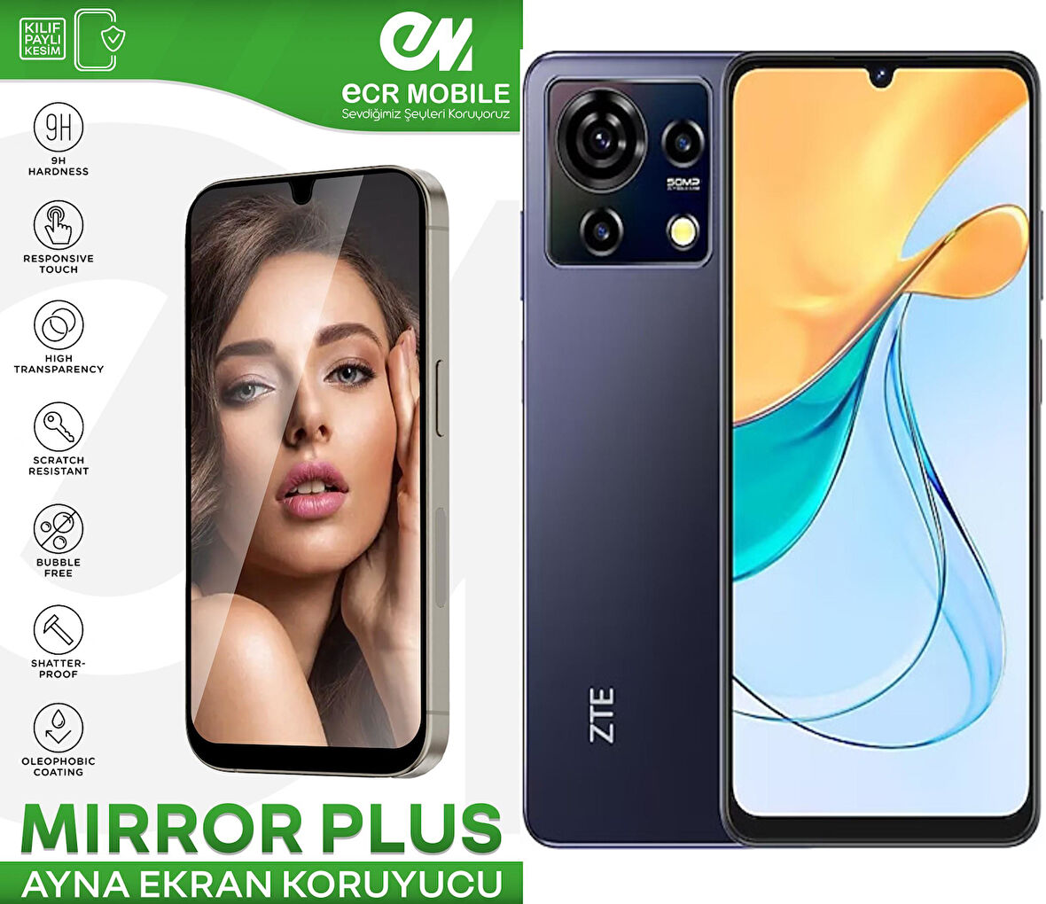 Nubia V50 Vita ile Uyumlu Esnek Ayna(Mirror) 9H Nano Ekran Koruyucu
