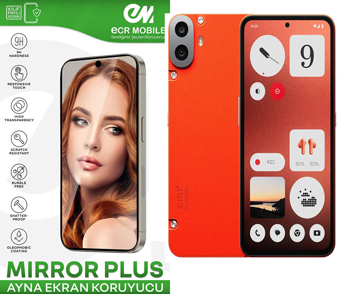 CMF Phone 1 ile Uyumlu Esnek Ayna(Mirror) 9H Nano Ekran Koruyucu