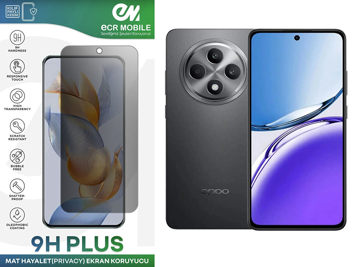 Oppo Reno 11FS Ekran Koruyucu Tam Uyumlu 9H Esnek Nano Kırılmayan HAYALET(Privacy)