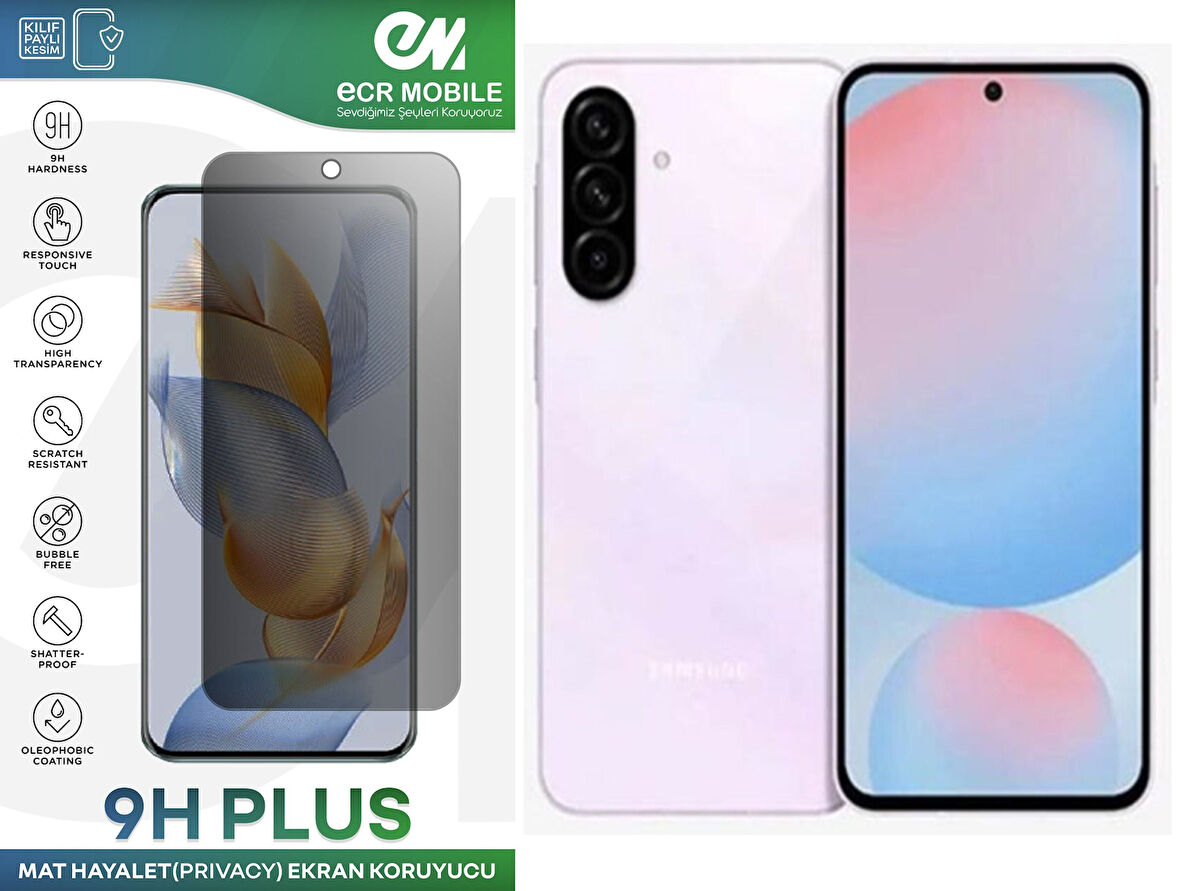 Samsung Galaxy A56 Ekran Koruyucu Tam Uyumlu 9H Esnek Nano Kırılmayan MAT HAYALET(Privacy)
