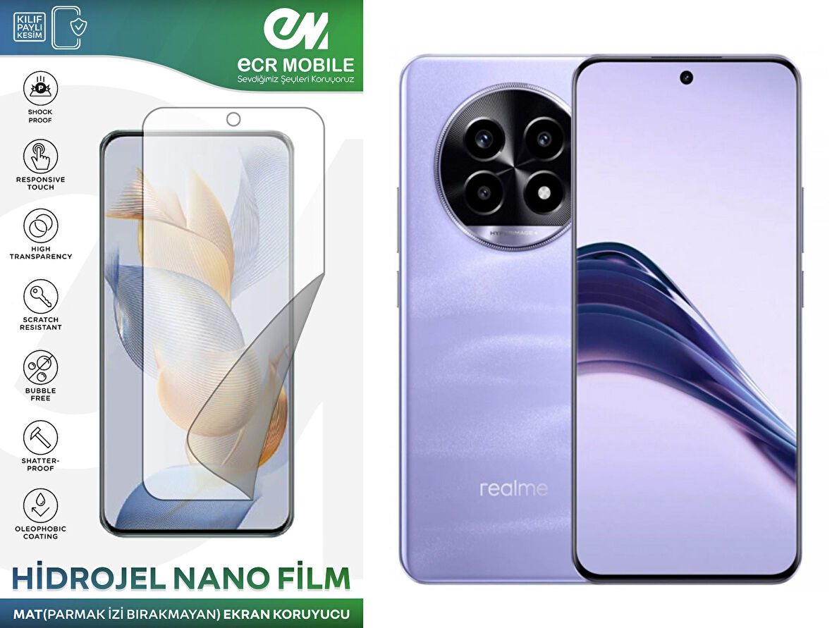 Realme 13 Pro/13Pro+ ile Uyumlu Hidrojel Nano Ekran Koruyucu Film MAT