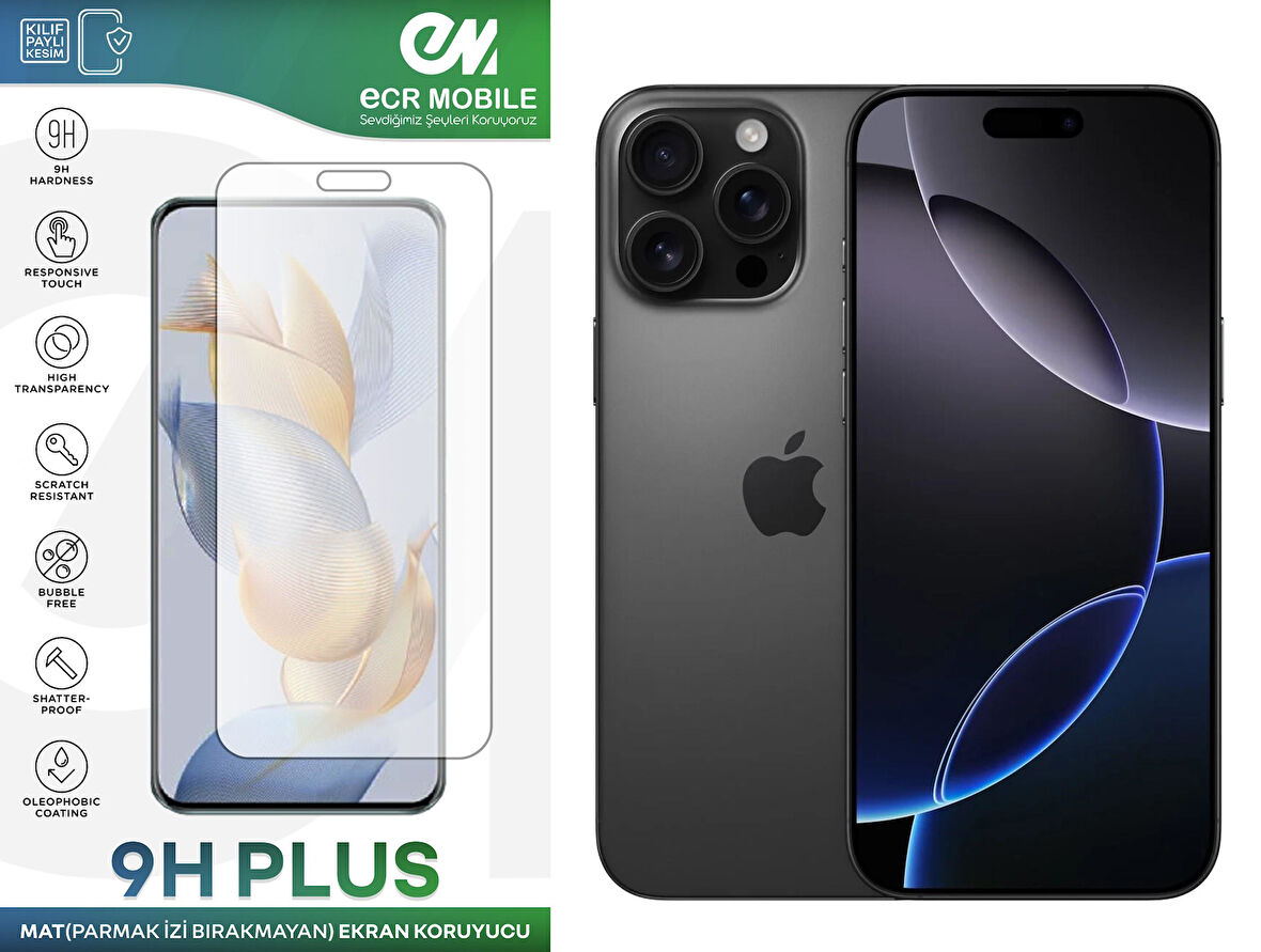Iphone 16 Pro Max Ekran Koruyucu MAT(Parmak İzi Bırakmayan) Uyumlu Esnek Nano Kırılmayan