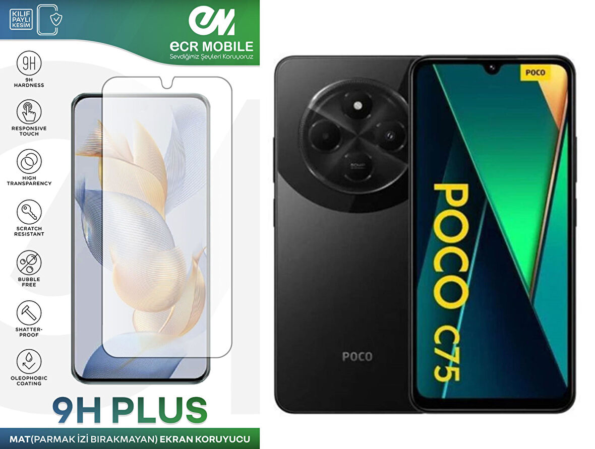 Poco C75 Ekran Koruyucu MAT Parmak İzi Bırakmayan Uyumlu Esnek Nano Kırılmayan