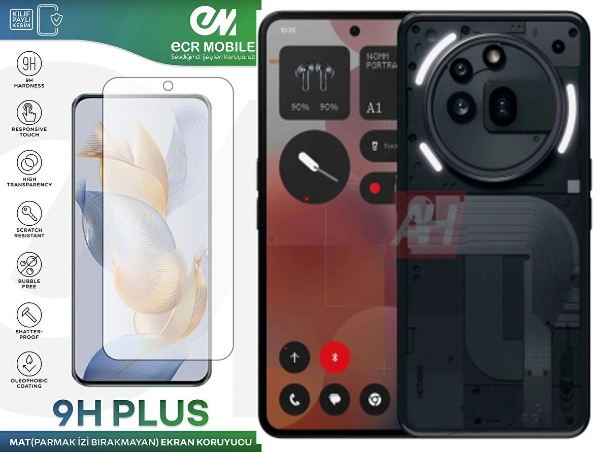 Nothing Phone 3A Pro Ekran Koruyucu MAT Parmak İzi Bırakmayan Uyumlu Esnek Nano Kırılmayan
